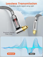 VANAUX 90-Degree Optical Audio Cable 15FT, Premium Fiber Optic Toslink - Image 7