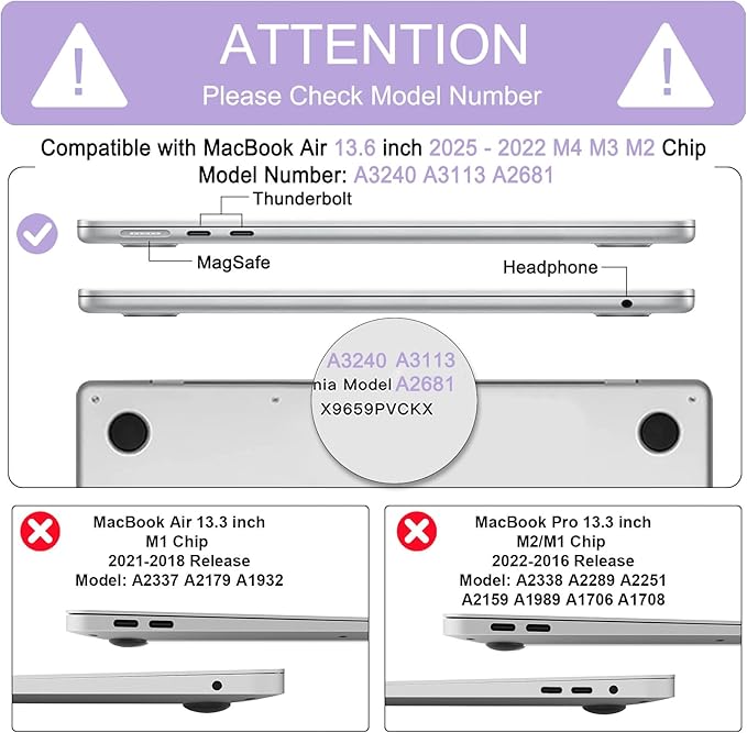 B BELK Compatible with MacBook Air 13 inch Case 2025 2024 2023 2022 M4 M3 M2 - Image 2