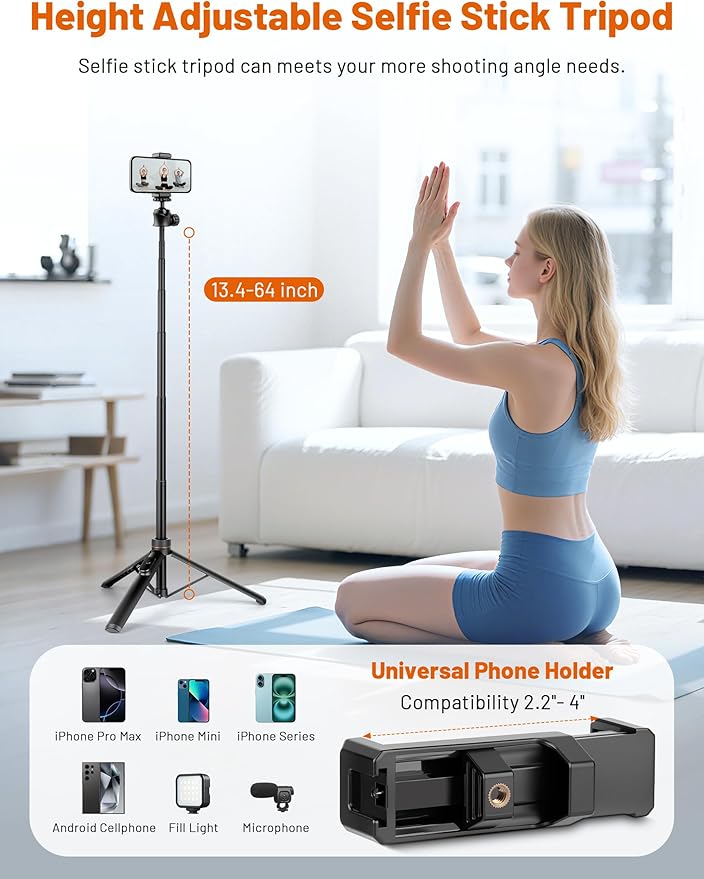 JOILCAN Tripod for iPhone & Camera, Extendable Portable Phone Tripod Stand for - Image 5