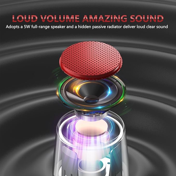 INSMY Small Bluetooth Speaker, Waterproof Mini Portable Wireless Speaker - Image 5