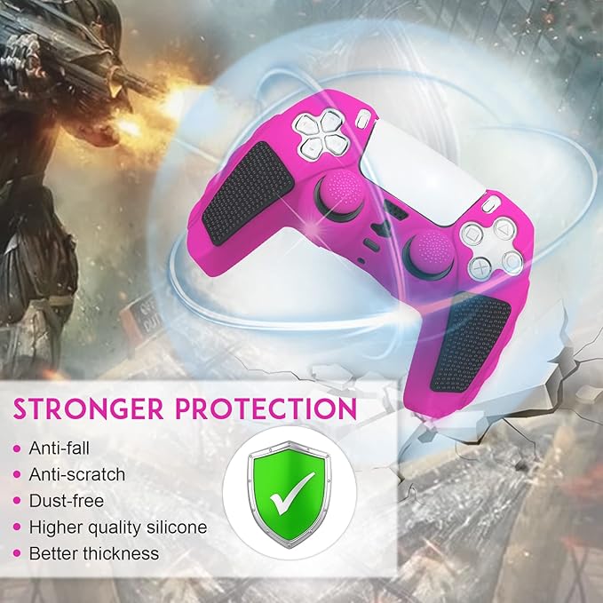 SIKEMAY Anti-Slip PS5 Controller Skin, Soft Thicken Non-Slip Studded Silicone - Image 5