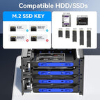 Hybrid 3*2.5/3.5" SATA HDD/SSD+3* M / B+M Key M.2 NVMe Enclosure - Image 6