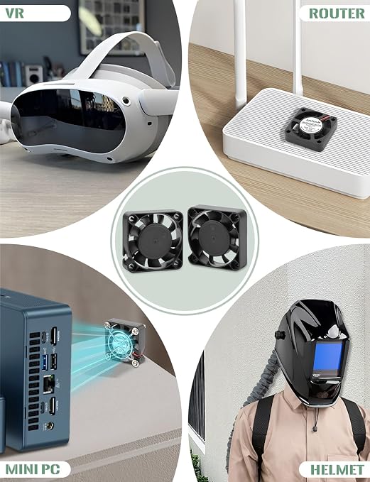 2 Packs USB Fan 40mm x 10mm DC 5V Mini Cooling Brushless Box Fan - Image 3