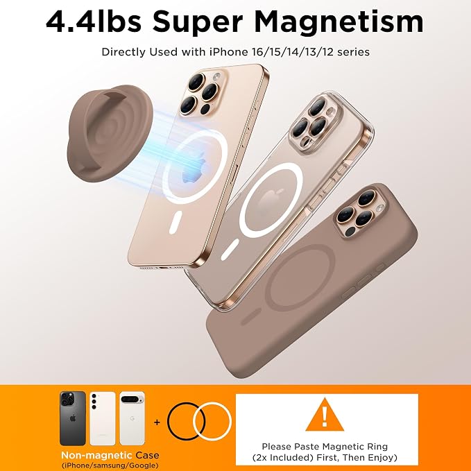 Magnetic Phone Ring Grip Holder, Silicone Finger Loop Grip, Compatible - Image 6