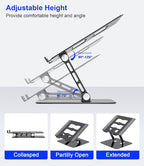 Adjustable Laptop Stand, Ergonomic Foldable Notebook Computer Holder.Compatible - Image 3