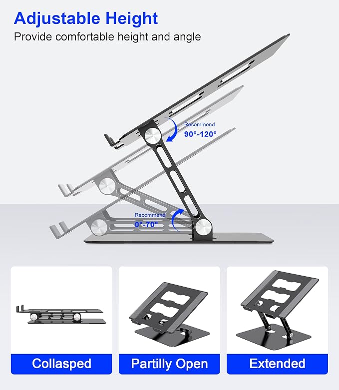 Adjustable Laptop Stand, Ergonomic Foldable Notebook Computer Holder.Compatible - Image 3