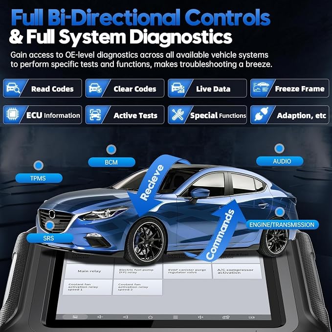 XTOOL D9S Automotive Diagnostic Tool, Wireless OBD2 Scanner - Image 7