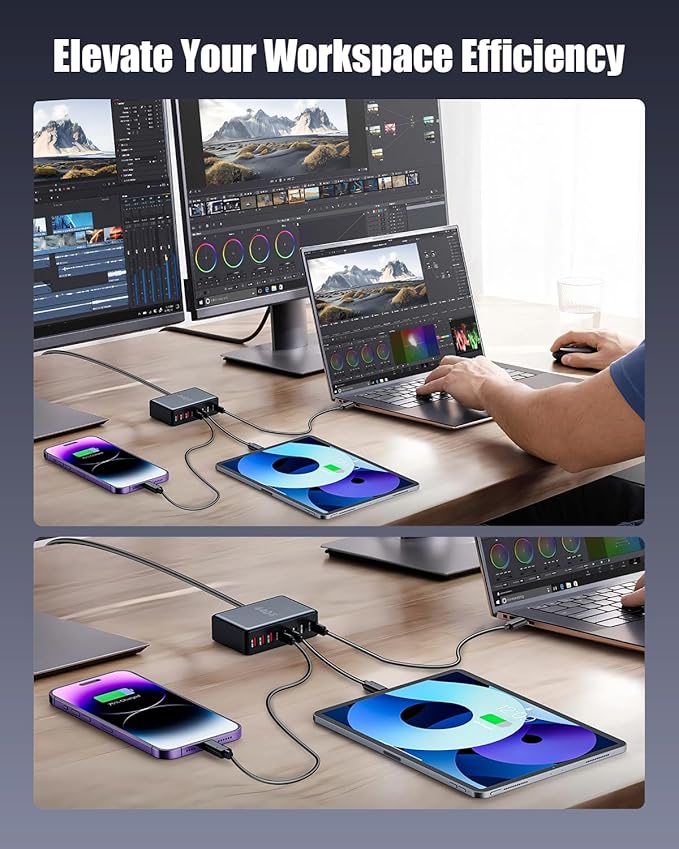 USB C Charger Block 440W Charging Station Hub, 8 Port GaN III Fast Charging - Image 7