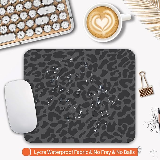 Square Mouse Pad Black Leopard, Personalized Premium-Textured Custom Mouse Mat - Image 3