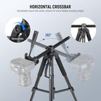 NEEWER Basic 74" Video Tripod Monopod, 3 Way Pan Tilt Head, Overhead Camera - Image 2