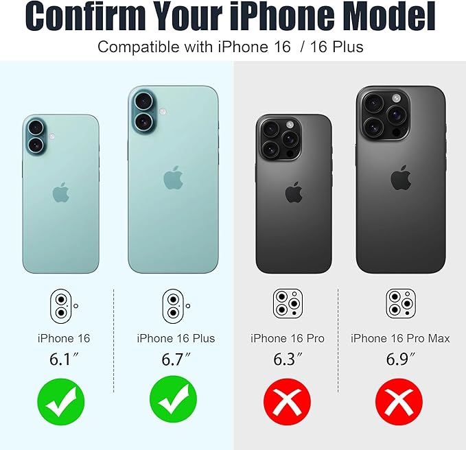 AGVEE 3+3 6 Pack for iPhone 16 6.1" / 16 Plus 6.7" Camera Lens Cover Protector - Image 2