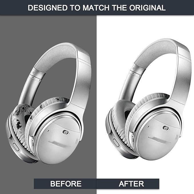 Ear Pads for Bose Quiet Comfort 35 Soft Protein Leather Replacement Earpads Ear - Image 6