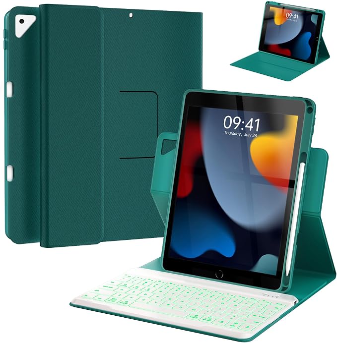 Keyboard Case for iPad 9th/8th/7th Generation 10.2 inch 2021/2020/2019 & ipad by BLUTLOTUS
