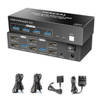 Dual Monitor HDMI KVM Switch, 2 Computers 4K60Hz Dual Monitor KVM Switches by Unknown