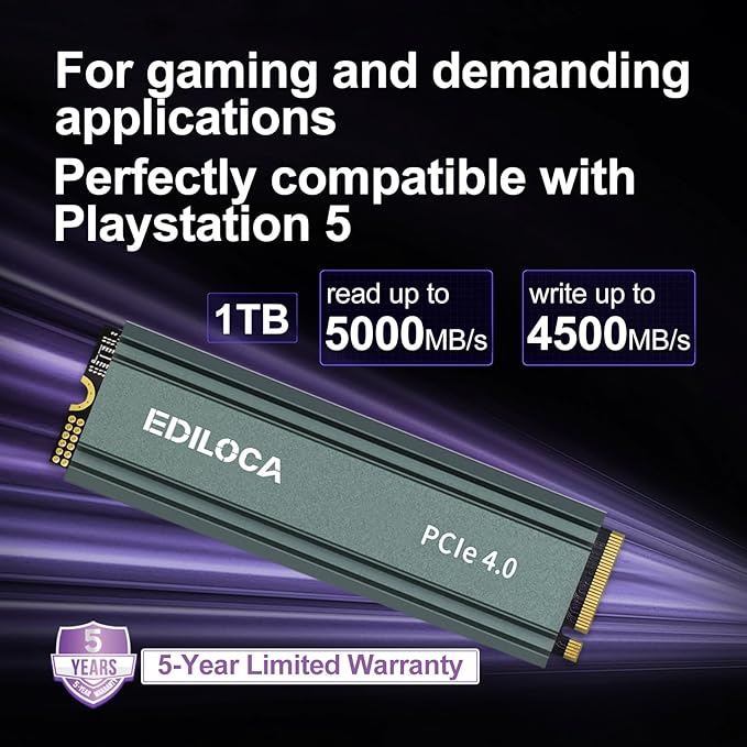 1TB M2 NVME SSD with Heatsink - Image 3