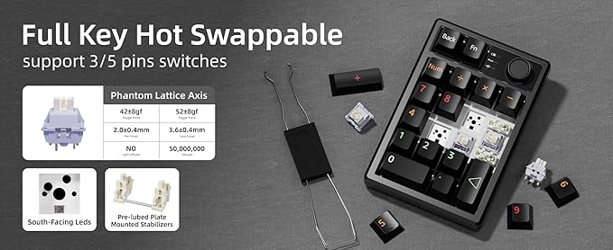 Gasket Creamy Mechanical Numpad Programmable Macro Keypad Wireless - Image 4