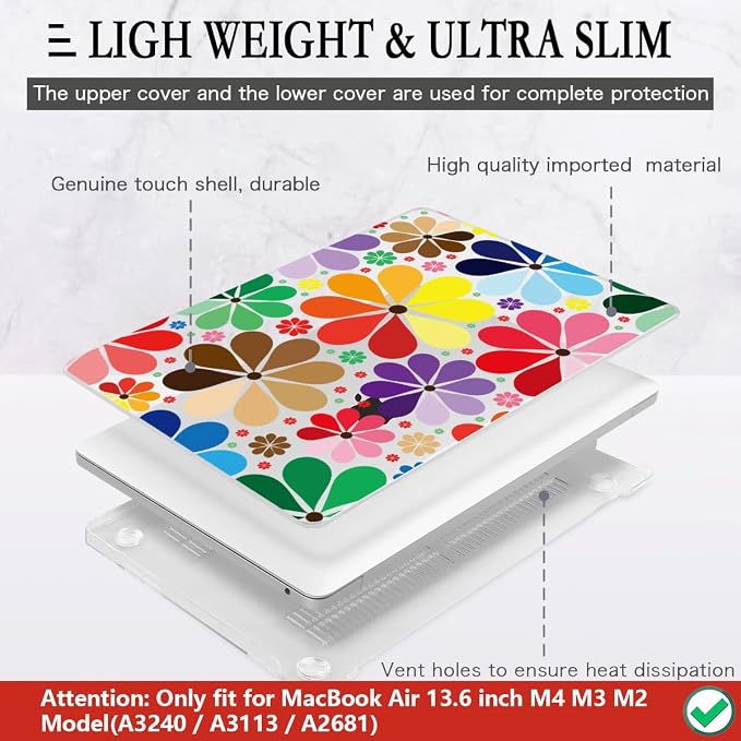 CISSOOK Compatible with MacBook Air 13.6 inch Case 2025 2024 2023 2022 Release - Image 3