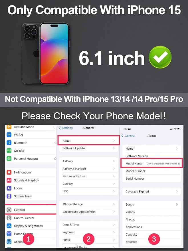 Compatible for iPhone 15 Screen Protector 6.1 inch, Anti Blue Light HD Tempered - Image 2