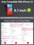 Compatible for iPhone 15 Screen Protector 6.1 inch, Anti Blue Light HD Tempered - Image 2