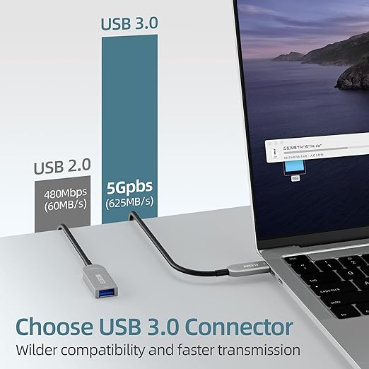 Elecan Active Optical USB 3.0 Extension Cable 100 FT Fiber Optic Type A Male to - Image 4