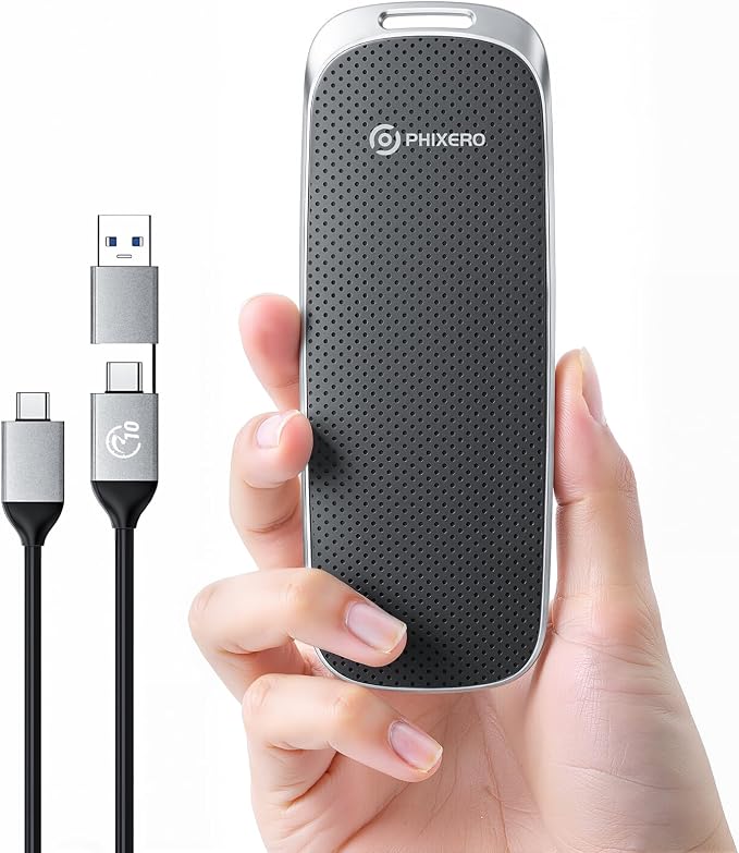 PHIXERO P10PRO External NVMe SSD 512GB, USB 3.2 Gen2, Includes 2-in-1 USB C by ProvidingSolutionsforDataStorage