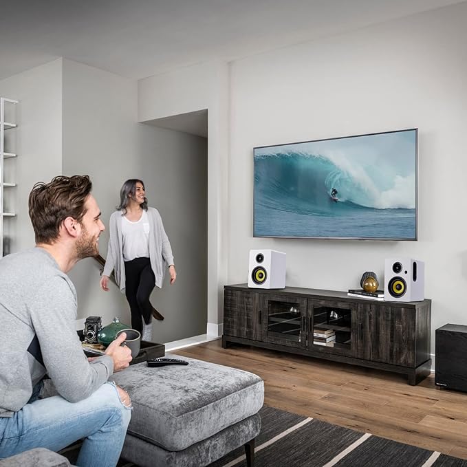 Sanyun SW206 80W Active Dual-Mode Bookshelf Speakers, 4” Studio Monitor & HiFi - Image 8