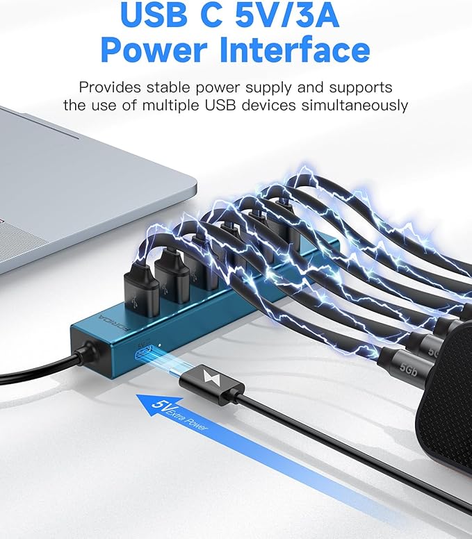 7 Ports USB 3.0 Hub, USB to Network HUB - Image 4