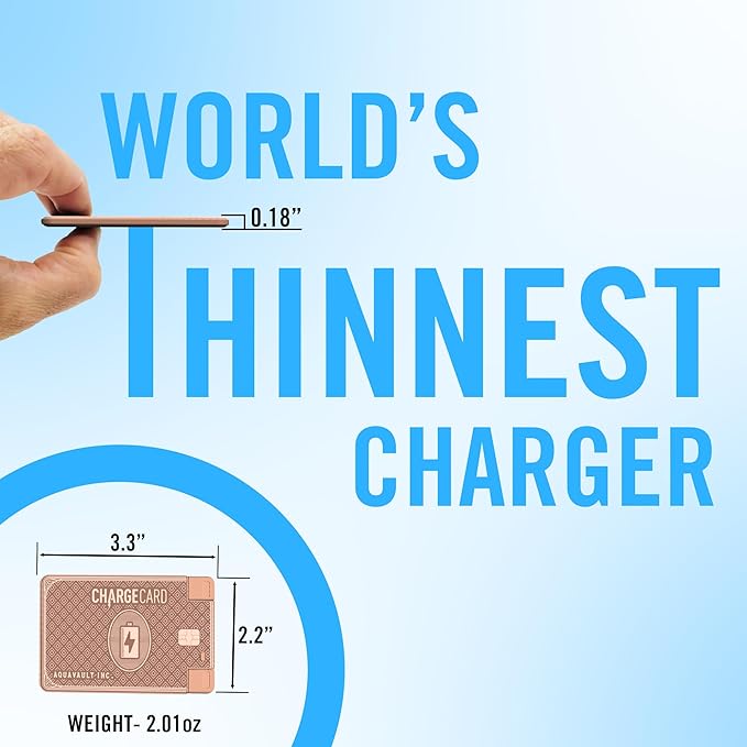 AquaVault ChargeCard – Ultra Slim Emergency Power Bank – Fits in Wallet – USB-C - Image 4
