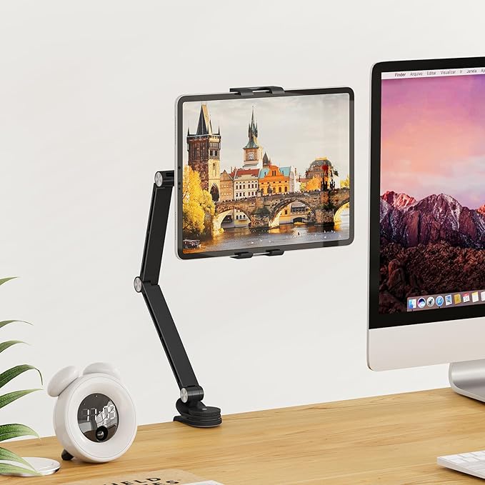 Tablet Stand Holder, Adjustable Foldable Tablet Arm iPad Desk Mount - Image 6