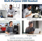 USB Headset with Microphone Noise Cancelling & Audio Controls, Stereo Computer - Image 6