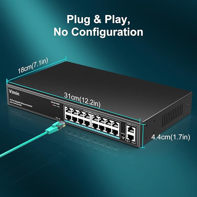 16 Port Gigabit PoE Switch - Image 5