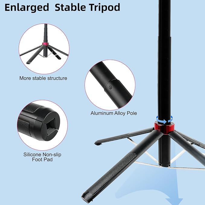 WOVTE 62" Selfie Stick with 2 Lights, Extendable Stand - Image 5