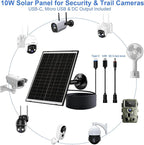 FUTUREZEN 10W Solar Panel for Security Camera, Trail Camera, Type-C Device - Image 2