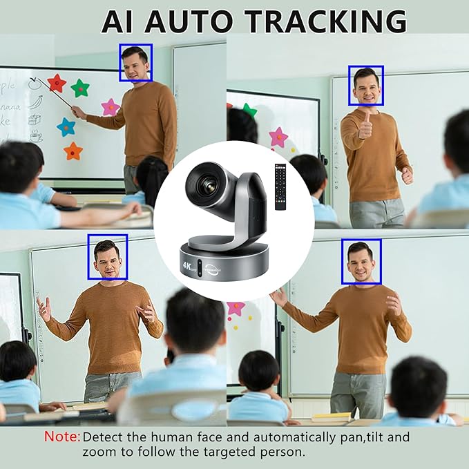 4K Conference Room Camera, PTZ Camera 20X Optical Zoom - Image 8