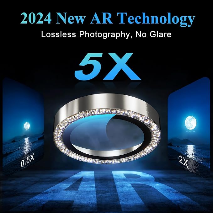YWXTW Designed for iPhone 16 Pro/iPhone 16 Pro Max Camera Lens Protector Bling - Image 4