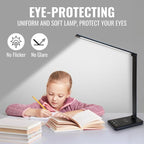 LED Desk Lamp with Wireless Charger – Touch Control Dorm Desk Lamp with USB - Image 5