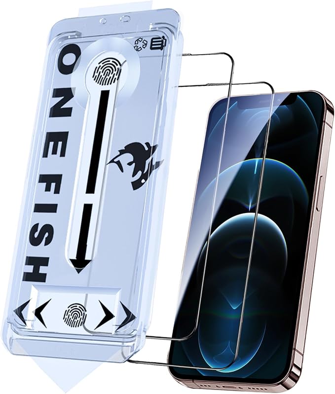 OneFish Glass Screen Protector for iphone 12 Pro Max, 9H Hardness Glass Scratch by OneFish
