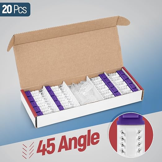 Everest 45° Angled RJ45 Cat6 Keystone Jacks 20-Pack in Purple - Image 2