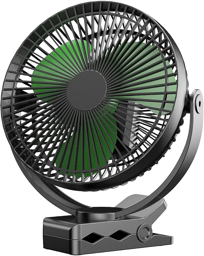 Clip on Fan, Rechargeable Portable Fan, 8 Inch Small Desk Fan - 10000mAh by Dorobeen