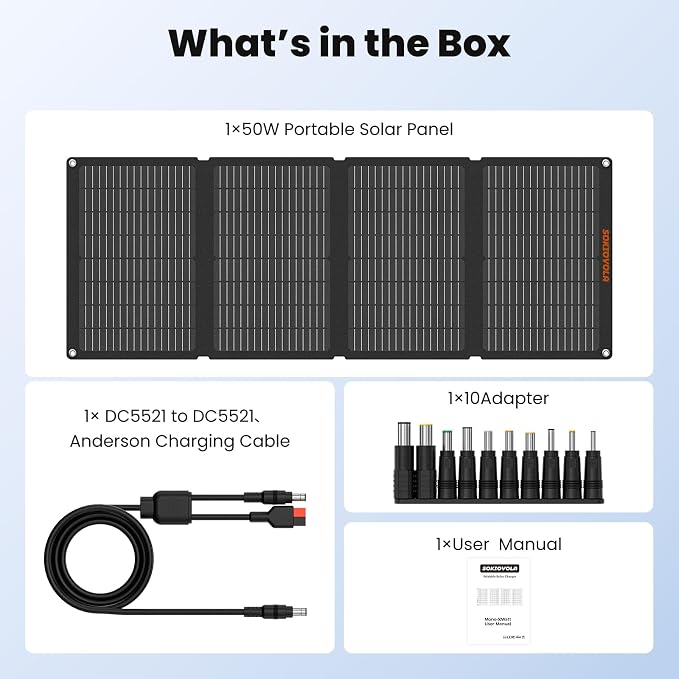 N-Type 16BB 50W Portable Solar Panels, Foldable Solar Panel Charger IP68 - Image 9