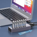 Powered 7-Port USB 3.0 Hub, USB C to 7 Ports USB Data Hub Splitter - Image 2