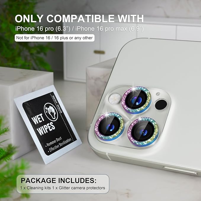 Choiche Compatible for iPhone 16 Pro/iPhone 16 Pro Max Camera Lens Protector - Image 2