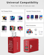USB C Charger Block 2-Pack, Aiminu 40W 4-Port Fast USB C Charger Cube PD Power - Image 6