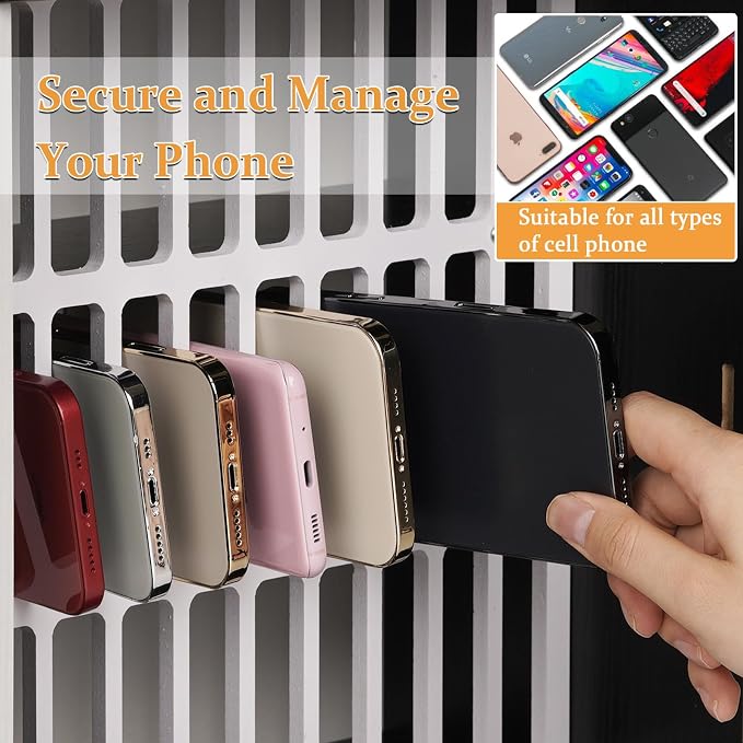 Cell Phone Holder Classroom 33 Slots Wooden Cell Phone Storage Cabinet Pocket - Image 5
