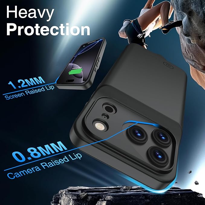 GIN FOXI Battery Case for iPhone 17 Pro, Charging Case Charger 8500mAh - Image 5
