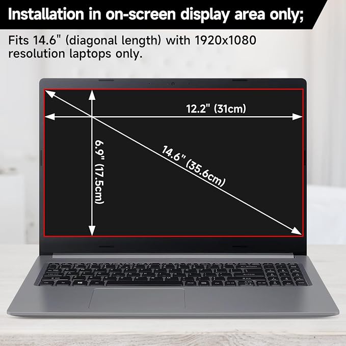 2 Pack Display 14 Inch Laptop Privacy Screen 16:9, Anti Blue Light Glare & Anti - Image 7
