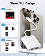 SD Card Reader USB C for iPhone 15/Android Phone/iPad/Mac/Laptop, Three Card - Image 2