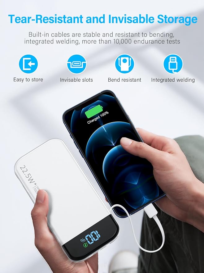 Portable Charger 32000mAh, 22.5W QC 3.0 PD 20W Smart LED Display Fast Charging - Image 2