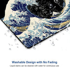 Mouse Pad, Japanese Sea Wave Design Mouse Pad, Washable Square Cloth Mousepad - Image 5
