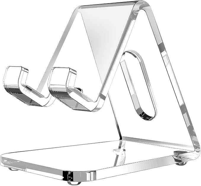 CreaDream Acrylic Cell Phone Stand, 5mm Thicker Clear Cell Phone Holder - Image 4